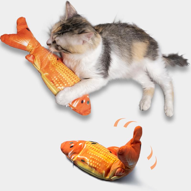

Funny Electric Cat Toy Simulation Dancing With Music USB Rechargeable Jumping Fish LED Colorful Lights Interactive Toys