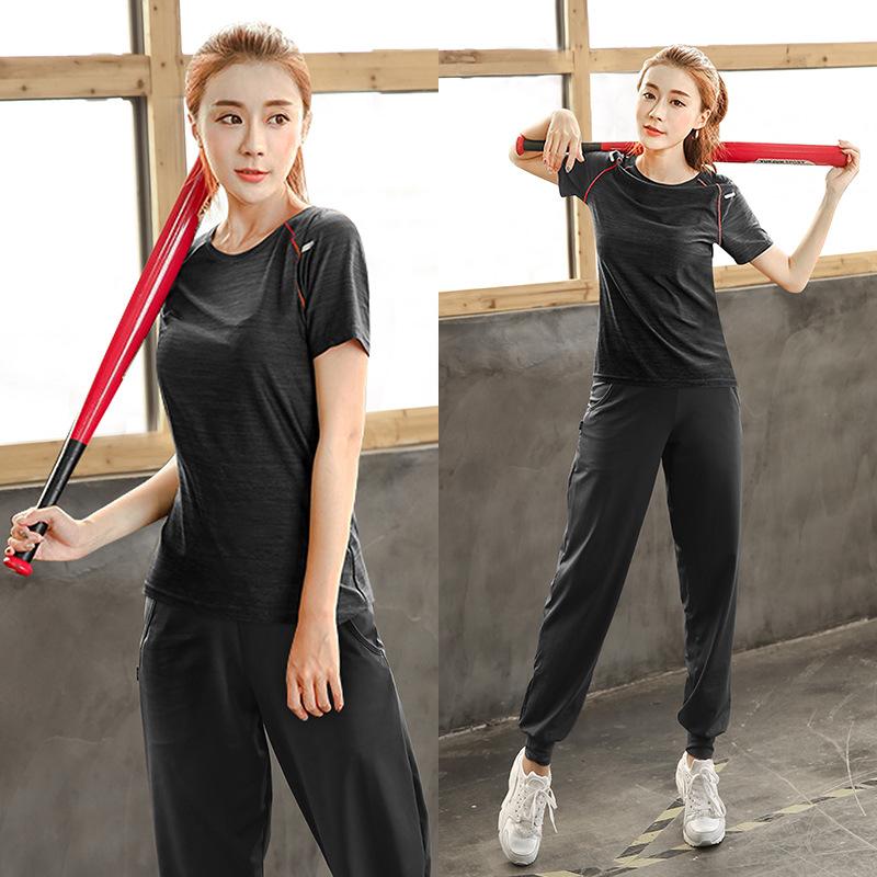 

Plus Size Yoga Set Women Tracksuit Loose Quickly Dry Running Jogger Fitness Gym Casual Sport Suit Sportswear Sweatshirt+pant Outfits, White;red