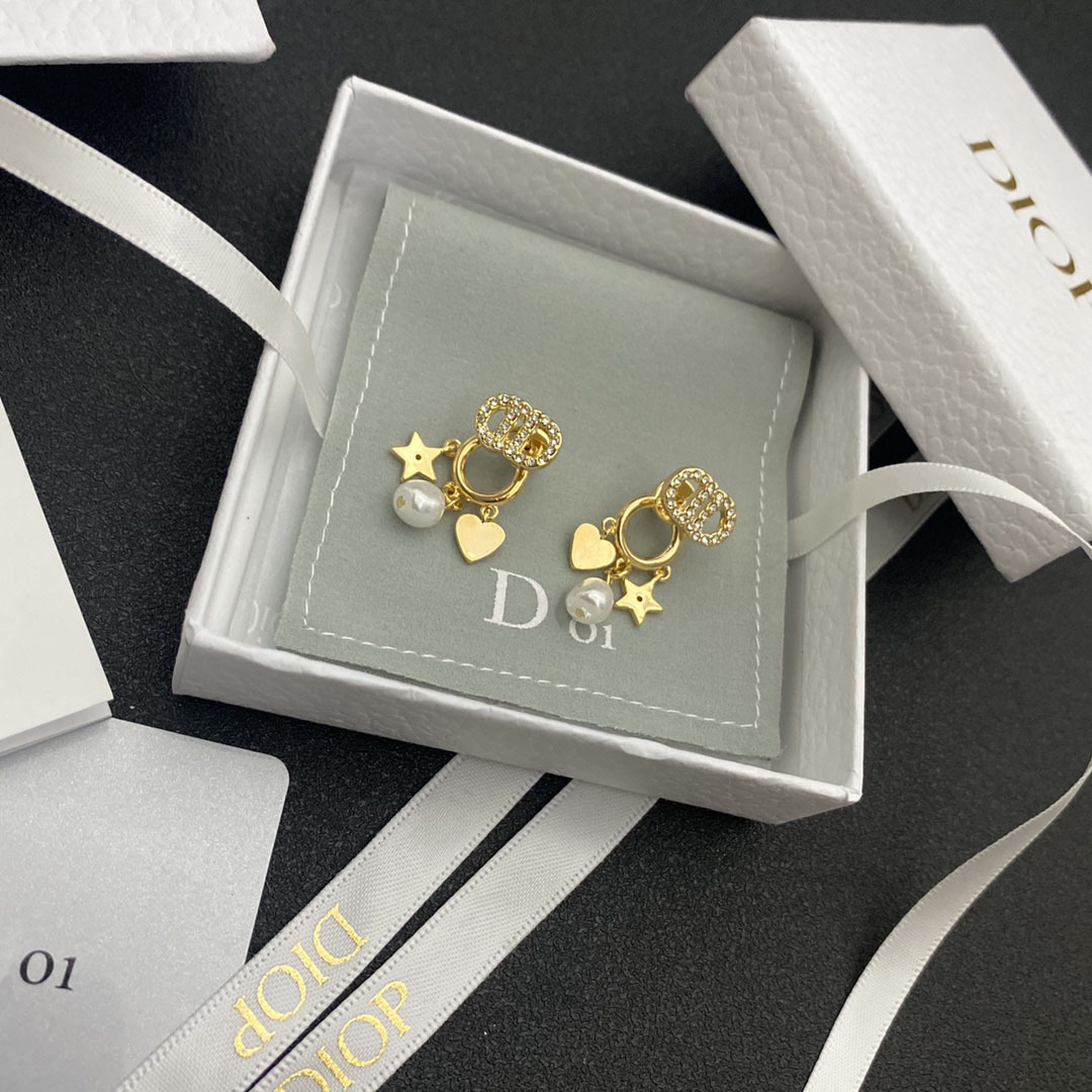 

70% OFF Luxury Jewelry 2021 women's letter set zircon delicate Pearl Star Love Dijia versatile Earrings