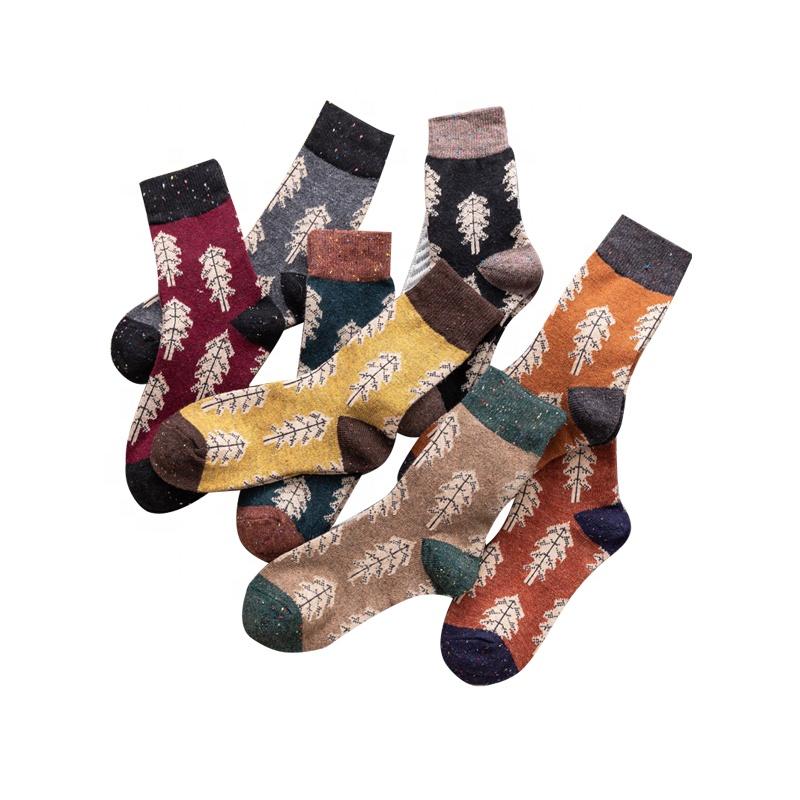 

Men's Socks Autumn Winter Wool Thick Warmer Tree Womens Christmas Men, Black