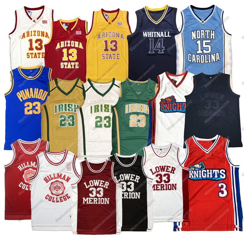 

NCAA College Vince 15 Carter North Carolina Basketball Jersey Cambridge Lower Merion Bryant Dwayne Wayne Jame 13 Harden LeBron James High Shirt, 13#white