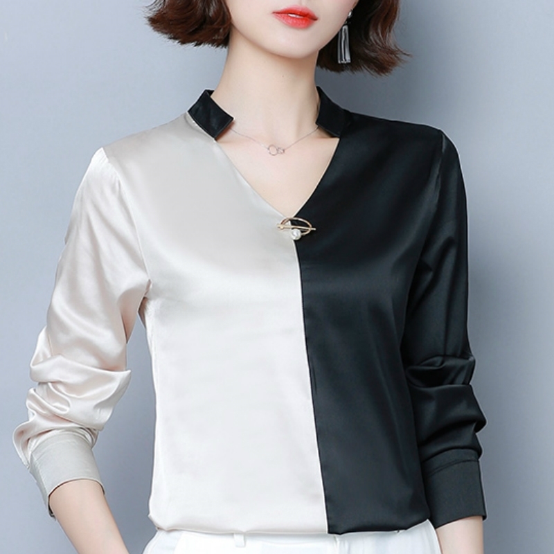 

Womens Tops And Blouses V-neck Office Blouse Ladies Tops Fashion Woman Blouses Chiffon Blouse Shirt Women Tops Blusas C741 210602, White