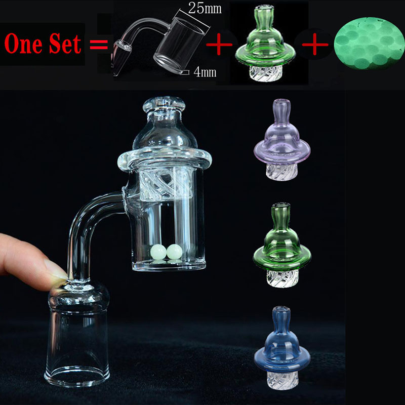 

US Hot Quartz Banger nail+Spinning Carb Cap + terp pearls with 10mm 14mm 18mm Male Female 25mm Domeless quartz nail smoking accessories