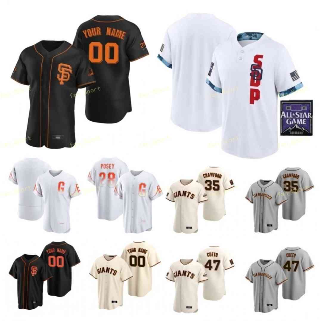 

City Connect 2021 All-Star Game Baseball Jerseys Custom 28 Posey 71 Tyler Rogers 33 Darin Ruf 21 Aaron Sanchez 62 Logan Webb 57 Alex Wood Me, Blue;black