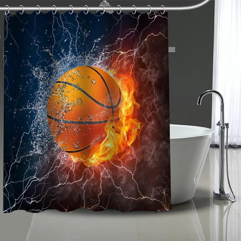 

Basketball Shower Curtains Custom Bathroom Curtain Waterproof Fabric Polyester Curtain180x200cm