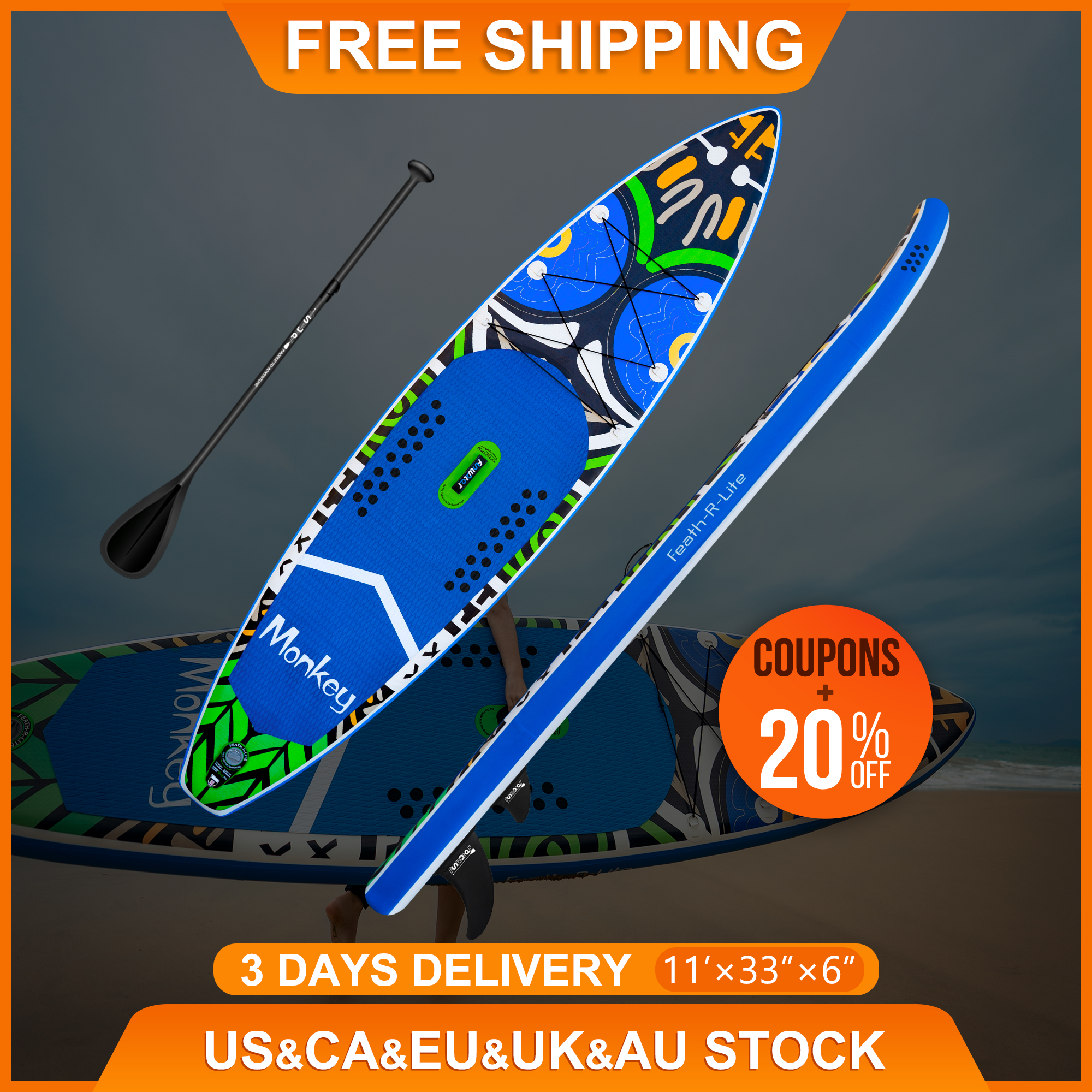 

FUNWATER Surfboard Paddle Board 335Cm stand up paddleboard Padel dropshipping inflatable Paddle Wholesale Ca us eu warehouse Tabla Surf Water Sports sup