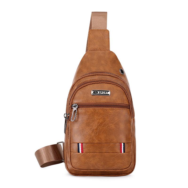 

Cross-Border For Custom PU Shoulder Bag Men'S Charging USB Chest Diagonal Package Messenger 2021 Outdoor Bags