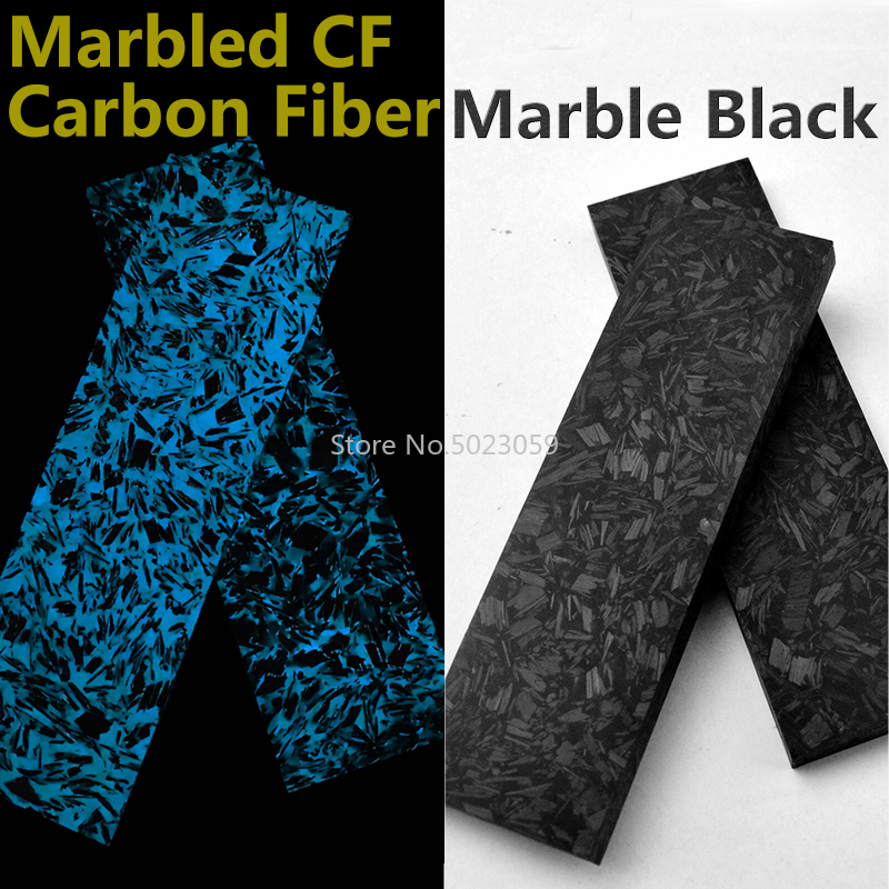 

2Pcs Noctiucent Marbed CF Carbon Fiber Bock Rippe Resin Too for DIY Knife Hande Craft pies bue/green135x40x5mm