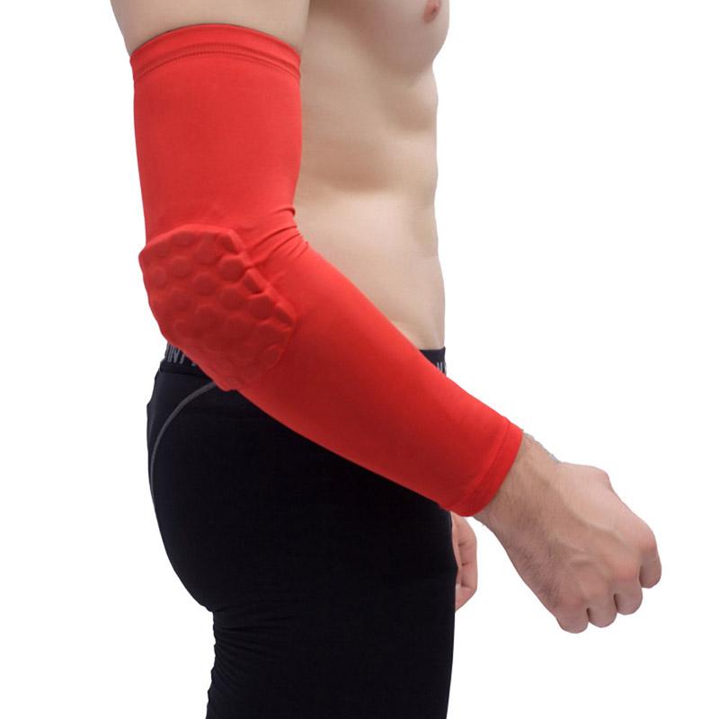 

Elbow & Knee Pads 1 Pc Basketball Sports Honeycomb Support Brace Guard Elastic Safety Arm Protector Pad ED-, White