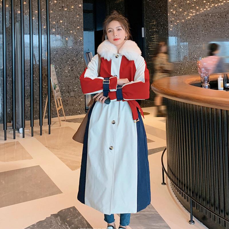 

Women's Trench Coats Coat Women Winter Loose Fur Maxi Long Thick Warm Windbreaker Parka Harajuku Korean Jacket Outerwear Casaco Chaquetas, Tan;black