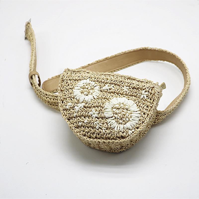 

Waist Bags Borsetta Portmonetka Bag Straw With Floral Motif For Men And Women Can Be Mounted Mobile Phone Keys Grass Wo