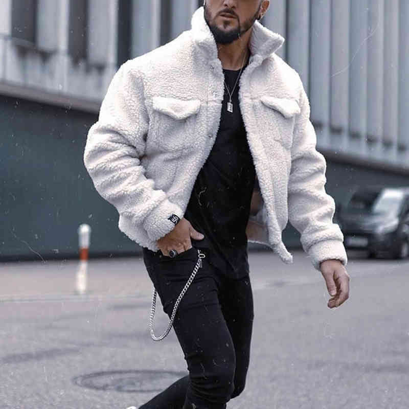 

Winter Jacket Men 2021 Fashion Stand Collar Male Air Force Pilot Jackets Mens Solid Thick Coats Tactical Fleece Bomber Outwear, White