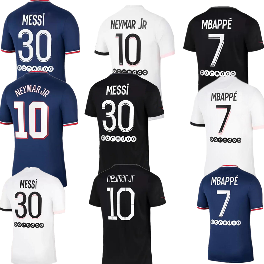 

MESSI 30 MBAPPE HAKIMI SERGIO RAMOS WIJNALDUM psgs soccer jerseys 21 22 Maillots football shirt 2021 2022 MARQUINHOS men + kids kit uniform, 21-22 men away patch