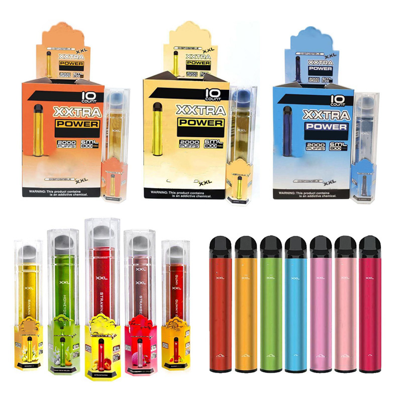 

Bang XXL Disposable Vape Pen E-cigarettes 2000 Puffs 800mAh Battery 6ml Pods Empty Original Vapors XXtra Electronic Cigarettes Kit Device