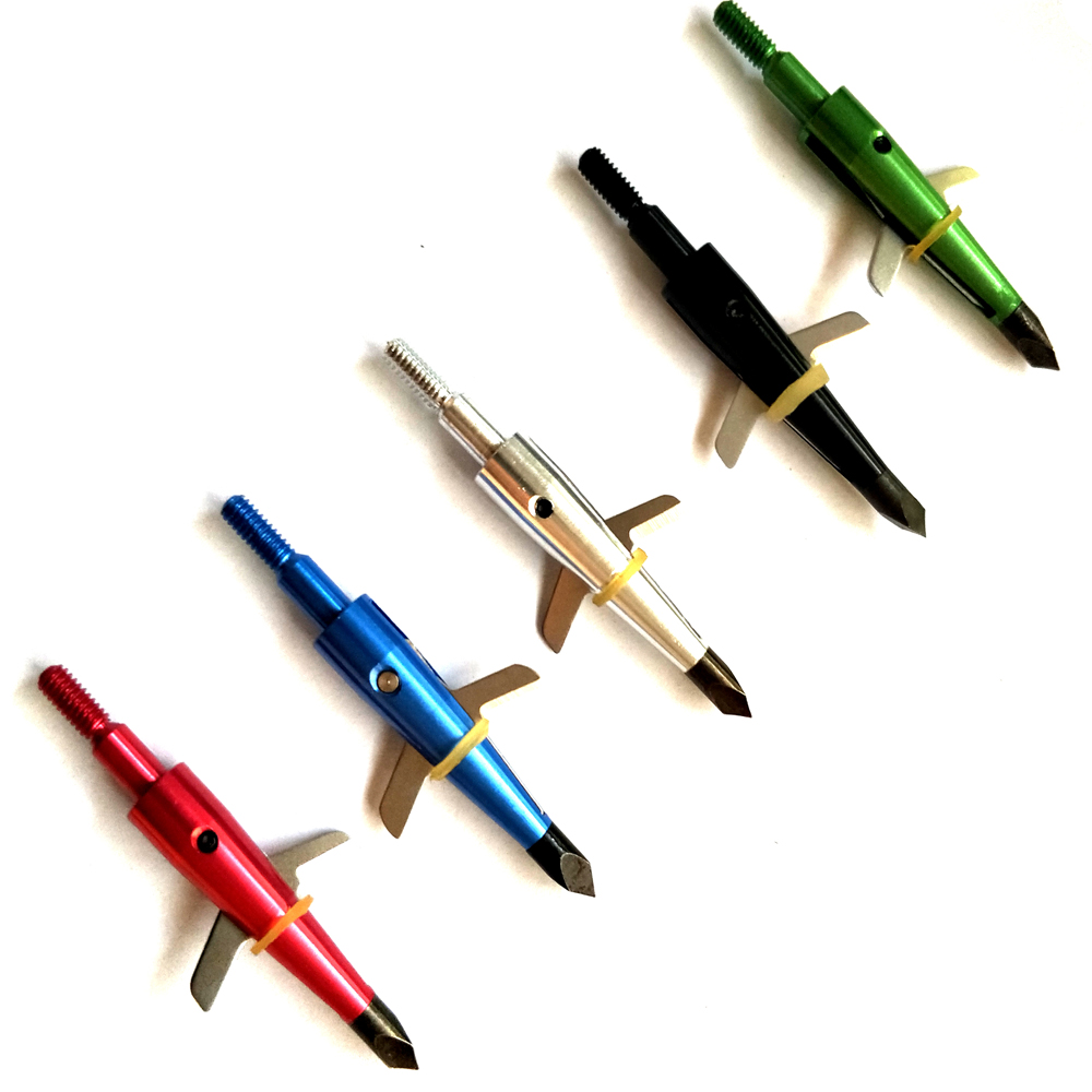 

6Pcs 100 Grain expandable blades wide arrow head Broadheads Chopper for compound recursion bow and crossbow hunting