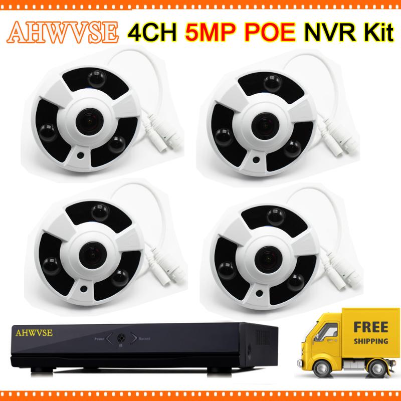 

POE NVR Kit With 4pcs 5MP IP Camera Fish Eye Wide Angle 1.8mm Lens Video CCTV Systems