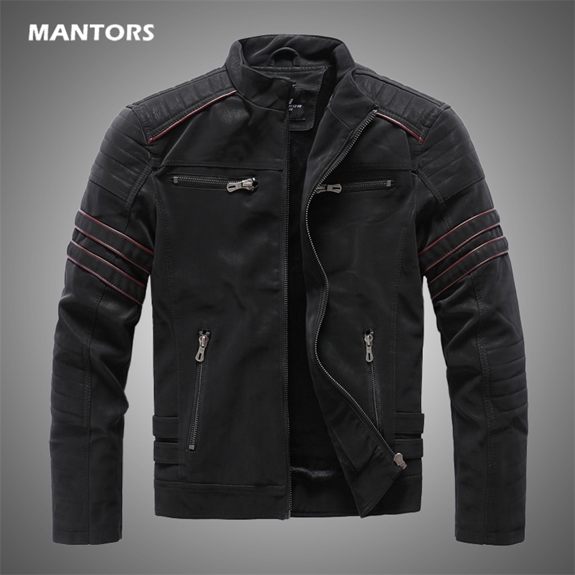

Men Winter Brand Leather Jacket Casual Motorcycle Winter Inner Fleece PU Coat Faux Leather Jackets Mens Clothing Streetwear 211111, Kh8809a black