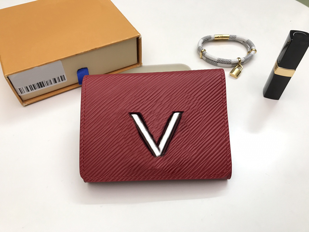 

For RED Brand Women twist Genuine Bags 67709 Leather short hasp Wallets with dustbag box card Holder Purses CX#1, Color a : don't choose this color