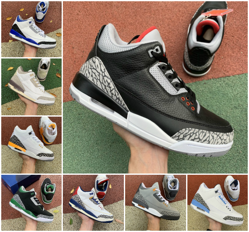 

Jumpman Black Cement 3 Basketball Shoes Mens Cool Grey A Ma Maniere 3s Rust Pink UNC Knicks Laser Orange Denim Red Racer Blue Pure White Varsity Royal Trainer Sneakers, Bubble package bag