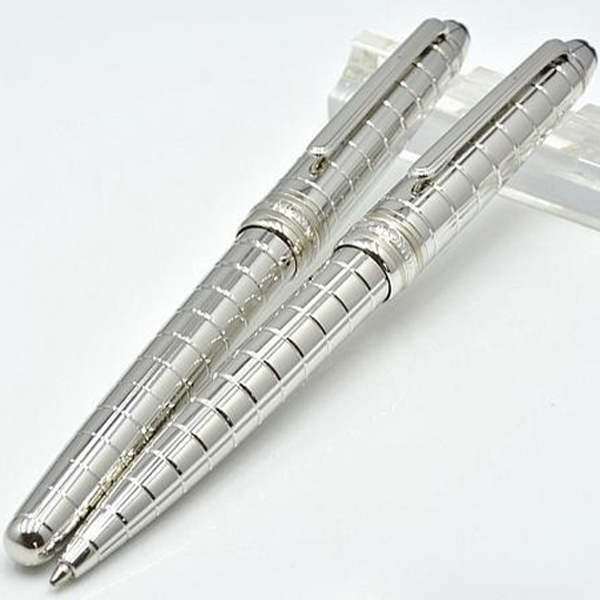 

Promotion Pen Msk 163 Rllerball Ballpoint Pen Golden Silver Metal Black Stripe Stationery With Series Number, As pic show