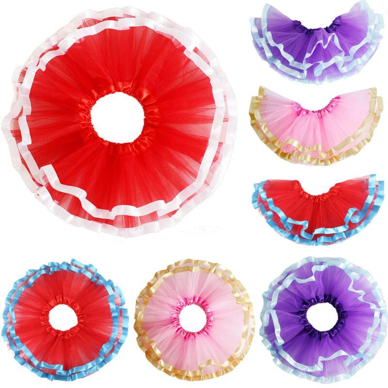

Skirts 0-8Y Toddler Born Baby Kid Girls Tutu Lace Tulle Ruffles Party Birthday Formal Children Costumes Red Purple, Blue