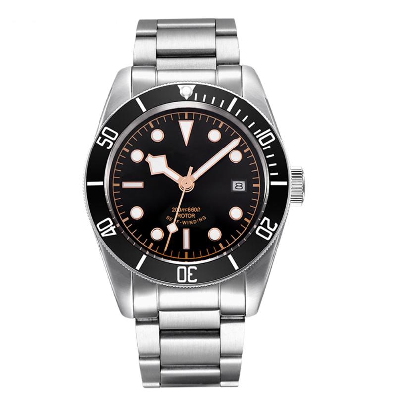 

Wristwatches 41mm Sterile Dial Automatic Mechanical Mens Watch Miyota Movement Luminous Waterproof Calendar Male Clock Diver Wristwatch Men, No1