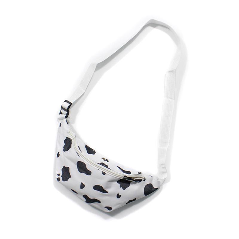 

Waist Bags Fashion Bag Women Spotted Printed Canvas Bag, Casual Messenger Cartoon Zipper Chest Color Blocking Shoulder