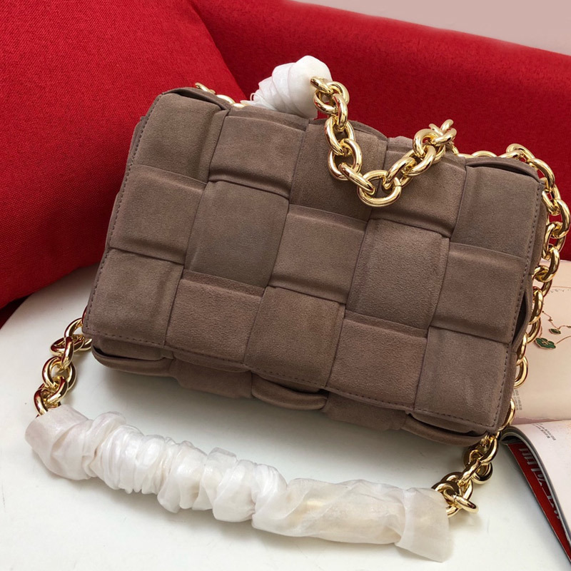 

Designer Handbags Suede Padded Shoulder Bag Two Chains Handbag Cover Magnetic Closure Cross Body Pillow Bags Interior Zipper Small Purses High Quality