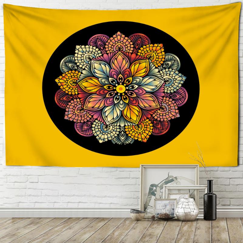 

Tapestries Flower-Shaped Mandala Tapestry Wall Hanging Bohemian Elephant Style Witchcraft Tapiz Hippie Artist Home Decor