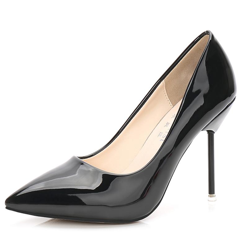 

Women Pumps Slip On Female Shoes Shallow Elegant Thin High Heels Pointed Toe Wedding Size 35-43 Dress, Black