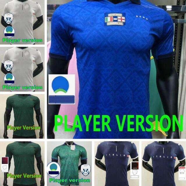 

2021 2022 Italy Player version Soccer Jerseys home away INSIGNE BELOTTI JORGINHO PELLEGRINI VERRATTI 3rd 20 21 22 football shirt, Green
