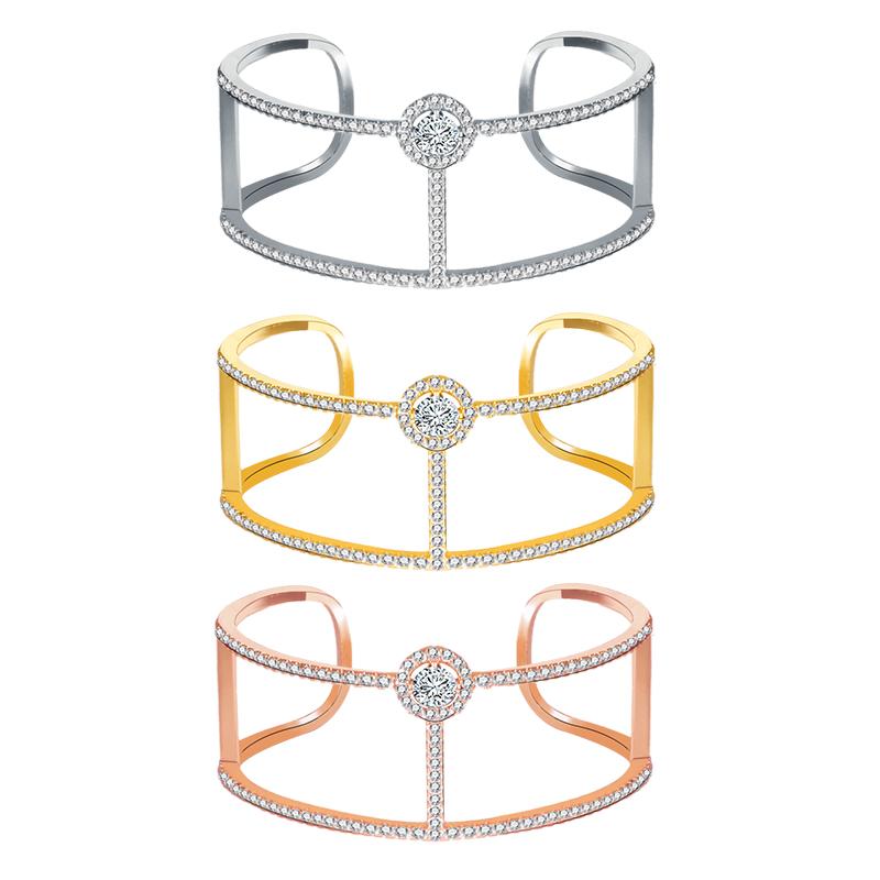 

Bangle Hand Bracelets For Women Gold Color Ladies Fashion Charm Luxury Natural Stones Big Zirconia African Jewelry Duba