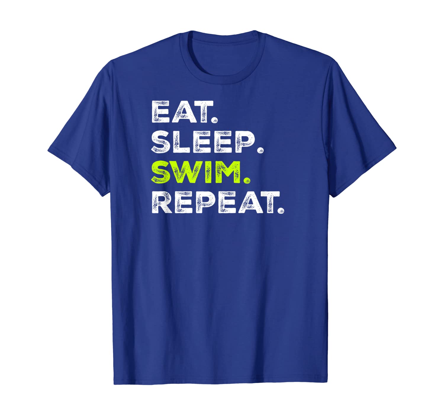 

eat sleep swim repeat - funny swimmers routine t-shirt, White;black