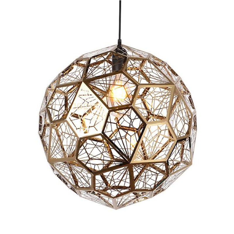 

Post-Modern Polyhedral diamond pendant lamps Hollow Stainless Steel Ball Pendant Lamp E27 Fixture Cafe Bar Loft Vintage Luminar