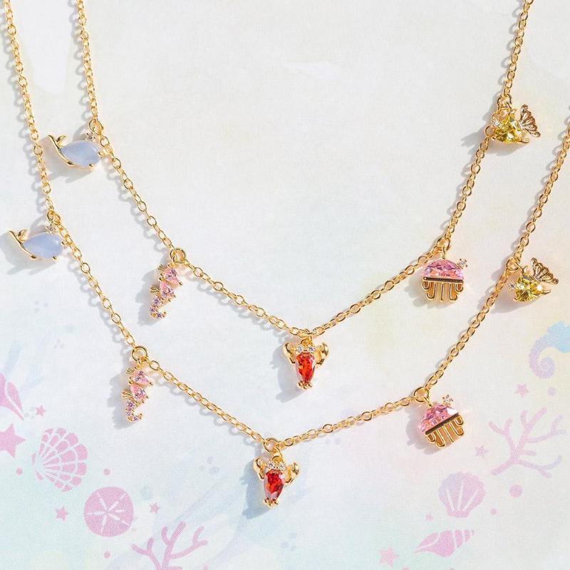 

1pcs Necklace For Women Ocean Series Stud Small Animal Jewelry Crab Tortoise Dolphin Pendant Chains