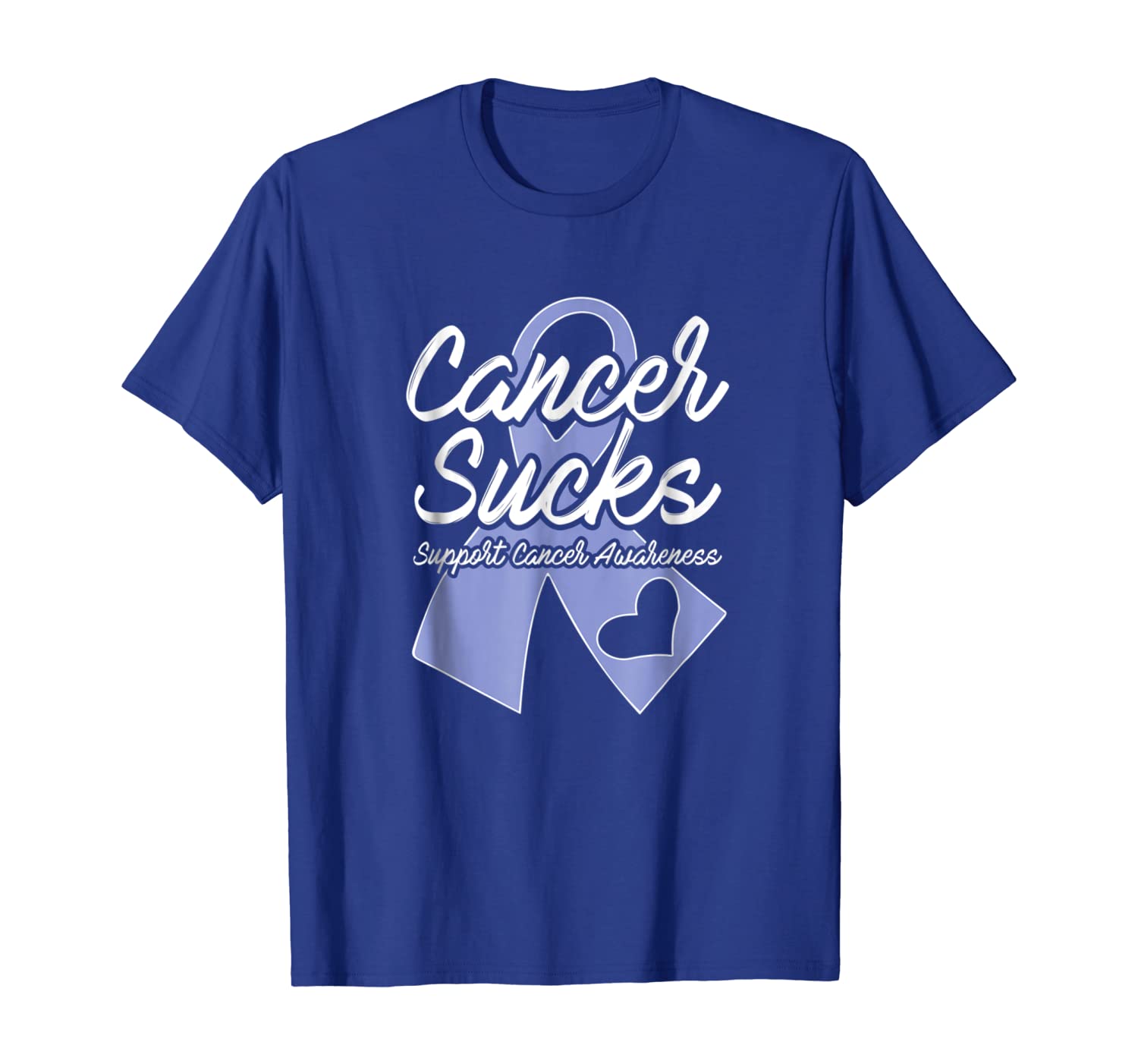

Esophageal Cancer Sucks Periwinkle Support Ribbon Tee tshirt, White;black