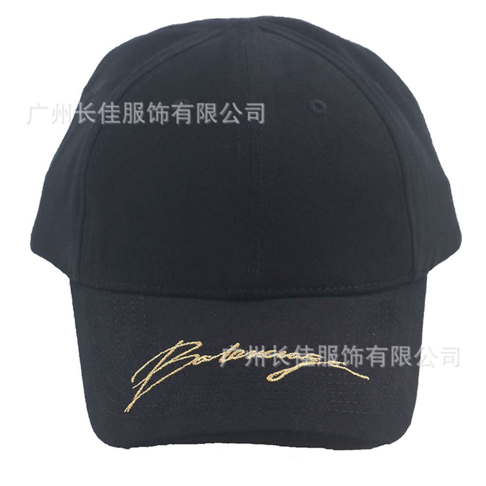 

snapback 2020 children's spring and summer black cotton brim gold embroidery couple baseball cap
