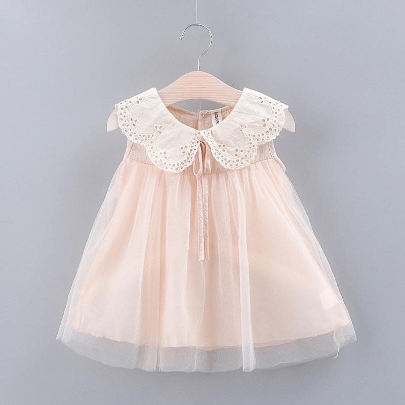 

Girl's Dresses Toddler Girls Tulle Dress Kids Baby Elegant Princess Pearls Wedding Tutu Prom Children Formal Party Clothes 1 2 3 4 5 Years, Pink