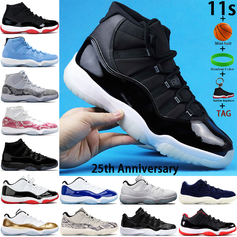 

11 11s mens basketball shoes 25th Anniversary low white bred concord legend blue pantone ovo grey snake skin men women sneakers trainers