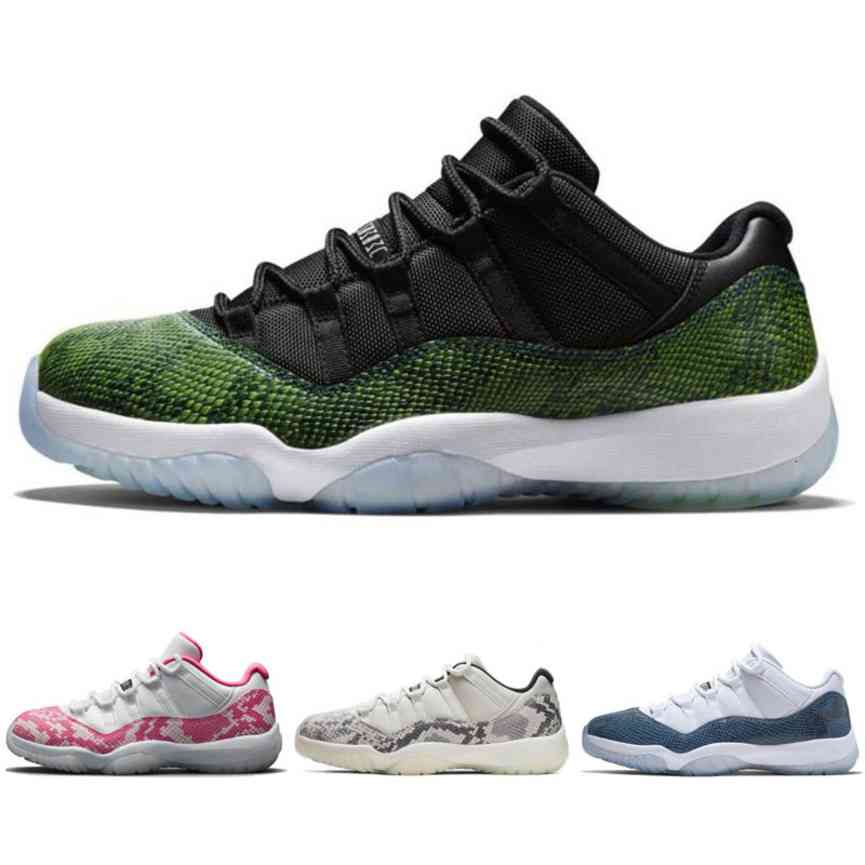 

11 White Snakeskin Low men shoes 11s XI sports sneakers trainers high Qaulity, As photo 1