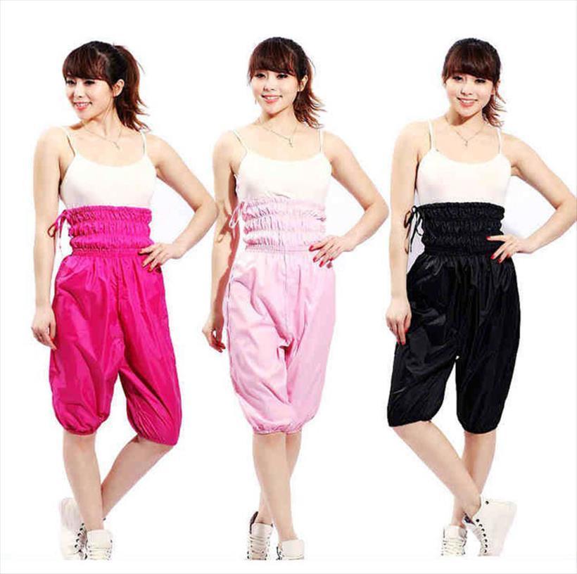 

high waist sauna pants weight women jumpsuit loss aerobics clothing slimming loose suit, Black;white