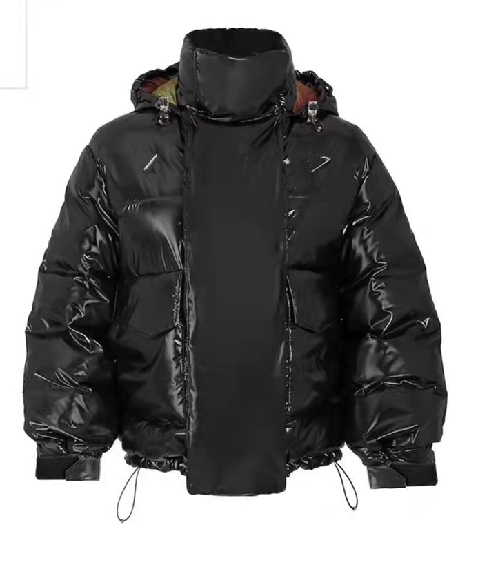 

2021 winter down jacket men's down jacket hooded couple jacket, Black