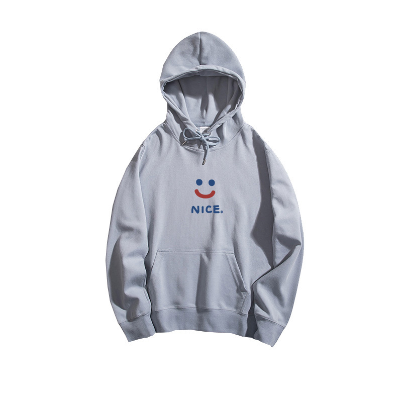 2021 printemps et automne nouveau visage souriant coréen Simple Simple Sweat à capuche 3XL