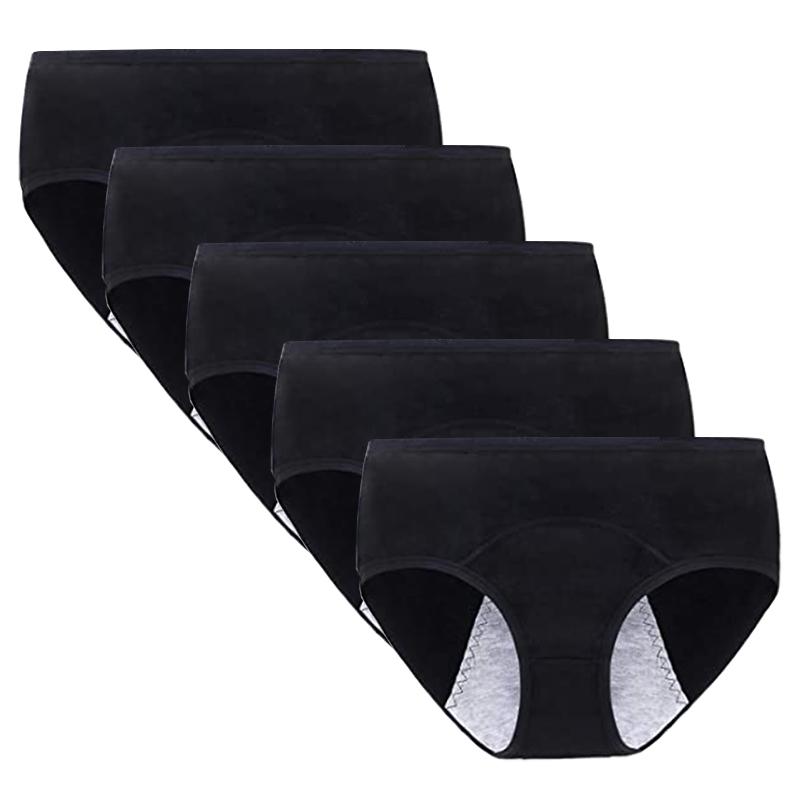 

Women's Panties 5Pcs Women Menstrual Period Briefs Pregnant Woman Cotton Absorbtent Leak Proof Lingerie Sexy Comfortable Underwear, 5pcs mixed