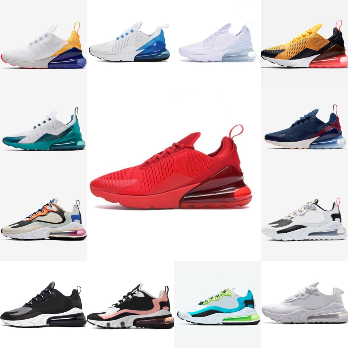 

270 Sports Running Shoes Triple Black ALL White Women Men Top Quality Summer Gradient Photo Olive Punch 270s Trainers Sneakers SIZE 36-45