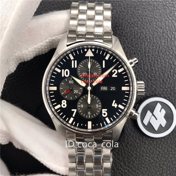 

Fashion Swimming 3777 mens Watches 43*15mm Top class Asia-7750 movement fine steel watch case Wristwatches, Black