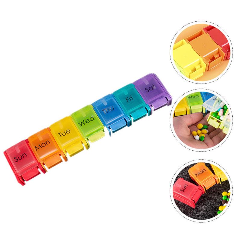 

Push Button Weekly Organizer Daily Case Detachable Travel Box Storage Bottles & Jars
