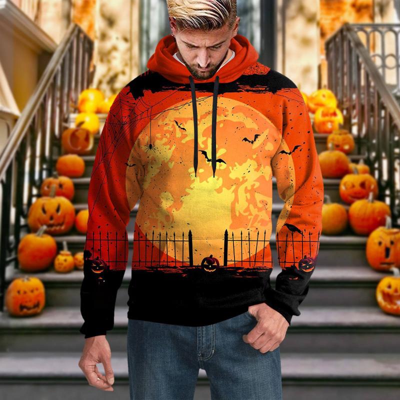 

Men' Hoodies & Sweatshirts Fashion Halloween Casual Loose 3d Full Printed Long Sleeve Men Blouse