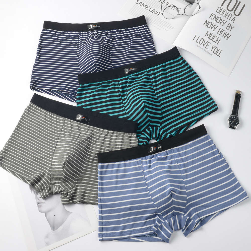 

striped underwear Men's supermarket sells a pair of Zhongshan and boxers, Black;white