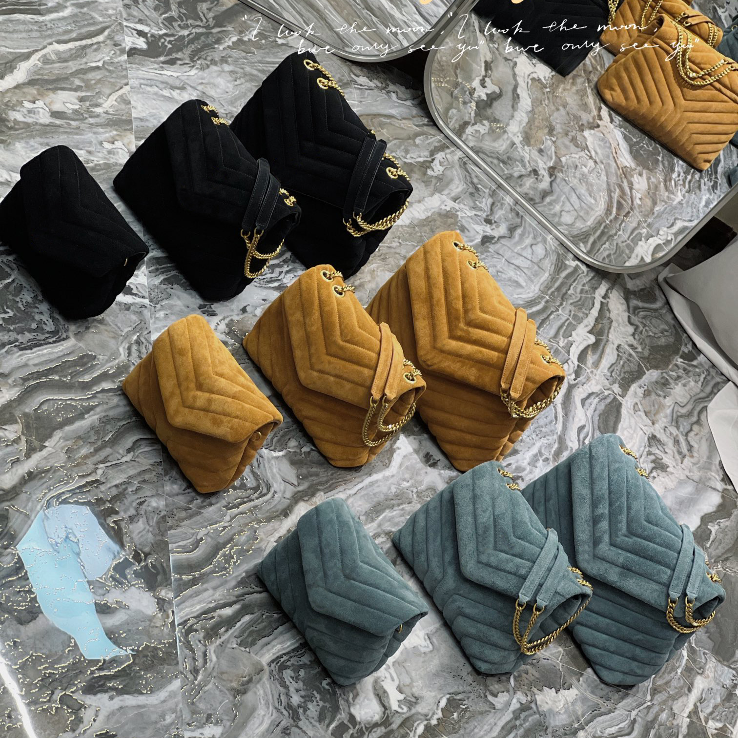 

Chain One Shoulder Messenger Bag quilted matte suede handle bag fashion design Wallet Black Classic recommendation, Do not buy